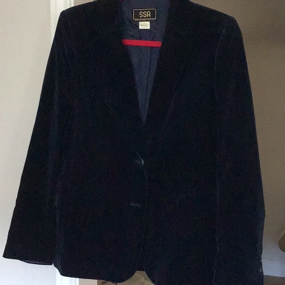 Dark Navy/Midnight Blue velveteen blazer.